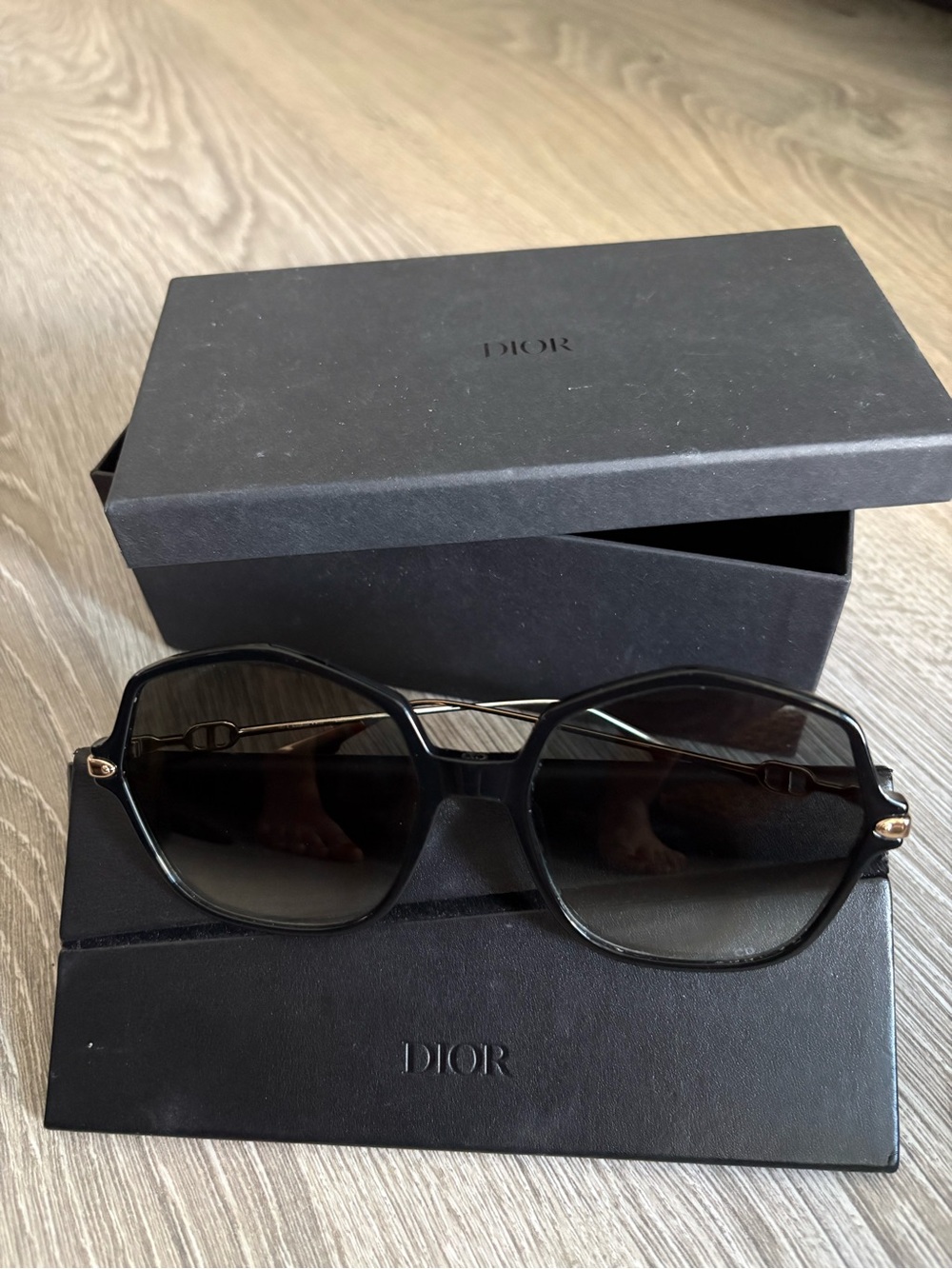 Dior Black Women's Sunglasses with Dark Gradient Lenses